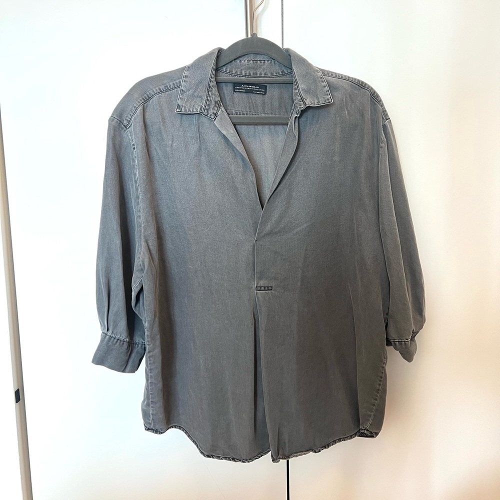 Zara gray denim shirt